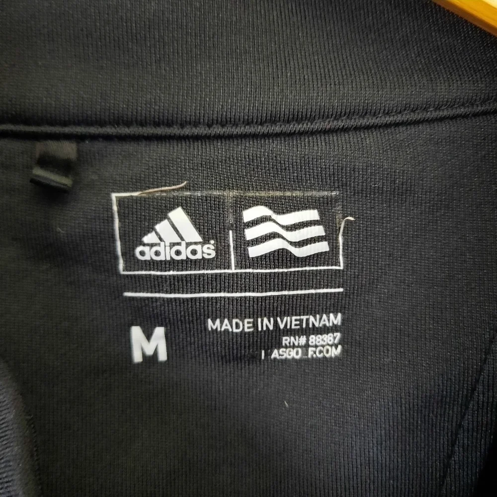 Adidas black zip-up mockneck athletic Activewear Workout jacket Size Medium - Picture 9 of 10